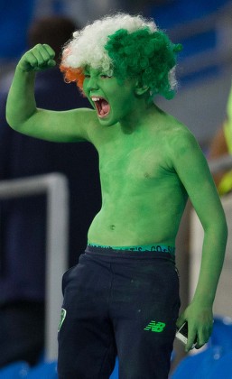 Happy Young Irish Fan Green Body Editorial Stock Photo - Stock
